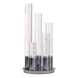 5 Acrylic Cylinder Table Lamp // Chrome