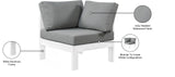 Nizuc Contemporary Outdoor Corner Chair with Waterproof Fabric and Sturdy Aluminum Frame Design