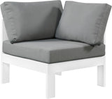 Nizuc Contemporary Outdoor Corner Chair with Waterproof Fabric and Sturdy Aluminum Frame Design