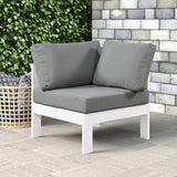 Nizuc Contemporary Outdoor Corner Chair with Waterproof Fabric and Sturdy Aluminum Frame Design