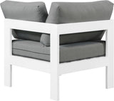 Nizuc Contemporary Outdoor Corner Chair with Waterproof Fabric and Sturdy Aluminum Frame Design