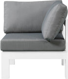 Nizuc Contemporary Outdoor Corner Chair with Waterproof Fabric and Sturdy Aluminum Frame Design