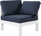 Nizuc Contemporary Outdoor Corner Chair with Waterproof Fabric and Sturdy Aluminum Frame Design