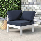Nizuc Contemporary Outdoor Corner Chair with Waterproof Fabric and Sturdy Aluminum Frame Design