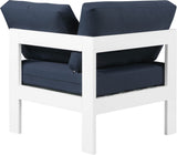 Nizuc Contemporary Outdoor Corner Chair with Waterproof Fabric and Sturdy Aluminum Frame Design