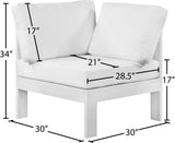 Nizuc Contemporary Outdoor Corner Chair with Waterproof Fabric and Sturdy Aluminum Frame Design