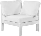 Nizuc Contemporary Outdoor Corner Chair with Waterproof Fabric and Sturdy Aluminum Frame Design
