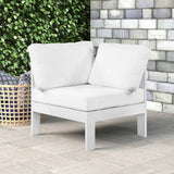 Nizuc Contemporary Outdoor Corner Chair with Waterproof Fabric and Sturdy Aluminum Frame Design