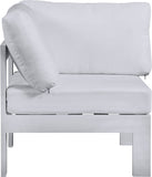 Nizuc Contemporary Outdoor Corner Chair with Waterproof Fabric and Sturdy Aluminum Frame Design
