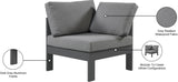 Nizuc Contemporary Outdoor Corner Chair with Waterproof Fabric and Sturdy Aluminum Frame Design