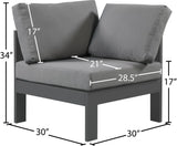 Nizuc Contemporary Outdoor Corner Chair with Waterproof Fabric and Sturdy Aluminum Frame Design
