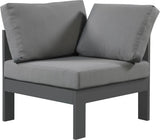 Nizuc Contemporary Outdoor Corner Chair with Waterproof Fabric and Sturdy Aluminum Frame Design