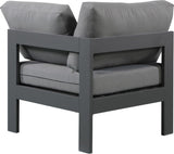 Nizuc Contemporary Outdoor Corner Chair with Waterproof Fabric and Sturdy Aluminum Frame Design