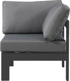 Nizuc Contemporary Outdoor Corner Chair with Waterproof Fabric and Sturdy Aluminum Frame Design