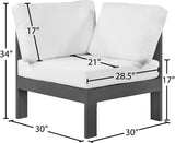Nizuc Contemporary Outdoor Corner Chair with Waterproof Fabric and Sturdy Aluminum Frame Design