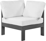 Nizuc Contemporary Outdoor Corner Chair with Waterproof Fabric and Sturdy Aluminum Frame Design