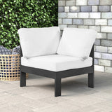Nizuc Contemporary Outdoor Corner Chair with Waterproof Fabric and Sturdy Aluminum Frame Design