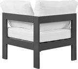 Nizuc Contemporary Outdoor Corner Chair with Waterproof Fabric and Sturdy Aluminum Frame Design