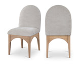 Waldorf Dining Chair - Elegant Chenille Fabric Arm Chair with Solid Ash Wood and Natural Finish