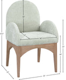 Waldorf Dining Chair - Elegant Chenille Fabric Arm Chair with Solid Ash Wood and Natural Finish