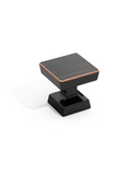 DESIGN3794 Matte Black Square Cabinet Knobs | Modern Retro Dresser & Bathroom Drawer Pulls, 1.2"