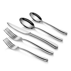 Rain II Series 103-Piece Forged Flatware Set, Stainless Steel 18/10, 1027037