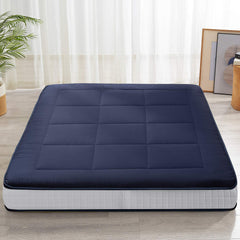 MAXYOYO 6" Extra Thick Floor Futon Mattress, Square Quilting Japanese Futon Bed, Navy