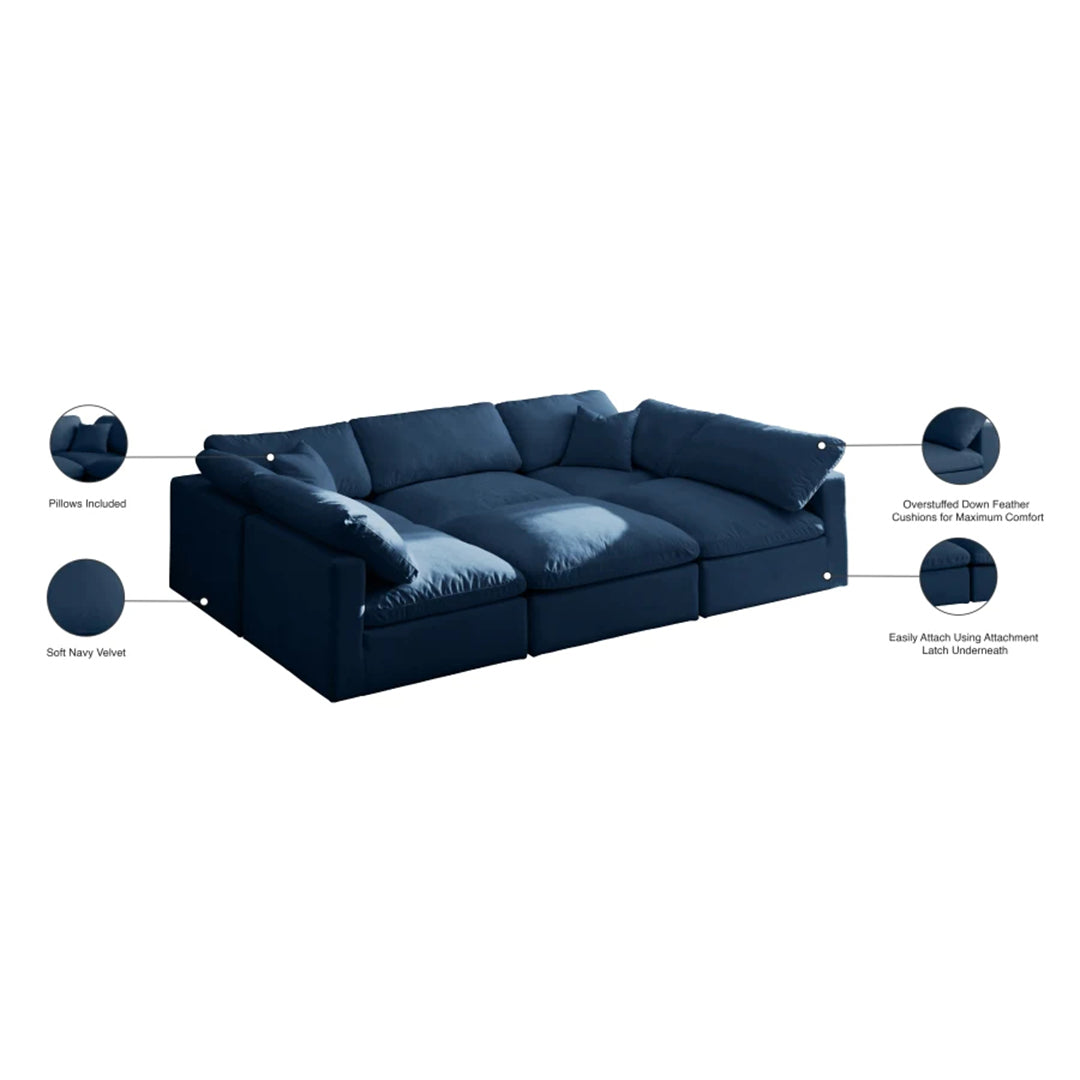 Plush Velvet Standard Comfort Modular Sectional