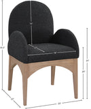 Waldorf Elegant Boucle Fabric Dining Arm Chair - Luxurious Comfort with Solid Ash Wood Frame