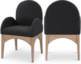 Waldorf Elegant Boucle Fabric Dining Arm Chair - Luxurious Comfort with Solid Ash Wood Frame
