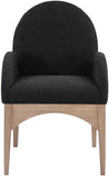 Waldorf Elegant Boucle Fabric Dining Arm Chair - Luxurious Comfort with Solid Ash Wood Frame