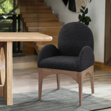 Waldorf Elegant Boucle Fabric Dining Arm Chair - Luxurious Comfort with Solid Ash Wood Frame