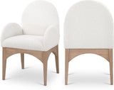 Waldorf Elegant Boucle Fabric Dining Arm Chair - Luxurious Comfort with Solid Ash Wood Frame