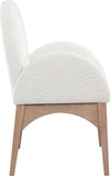 Waldorf Elegant Boucle Fabric Dining Arm Chair - Luxurious Comfort with Solid Ash Wood Frame