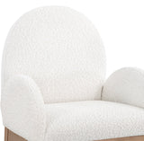 Waldorf Elegant Boucle Fabric Dining Arm Chair - Luxurious Comfort with Solid Ash Wood Frame