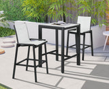 Nizuc Contemporary Outdoor Aluminum Square Bar Table with Sleek Design for Stylish Entertaining