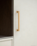 DESIGN3818 Brushed Brass Cabinet Pulls for White Cabinets | Modern Organic Pull, 3.75"