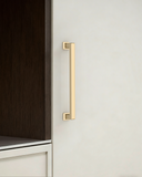 DESIGN3818 Brushed Brass Cabinet Pulls for White Cabinets | Modern Organic Pull, 3.75"