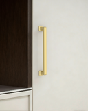DESIGN3818 Brushed Brass Cabinet Pulls for White Cabinets | Modern Organic Pull, 3.75"
