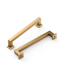 DESIGN3818 Brushed Brass Cabinet Pulls for White Cabinets | Modern Organic Pull, 3.75"