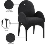 Waldorf Boucle Fabric Dining Arm Chair - Elegant Solid Ash Wood Design for Cozy Dining Experiences