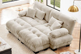 CLOUDIES 94" Loveseat with 2 Ottomans