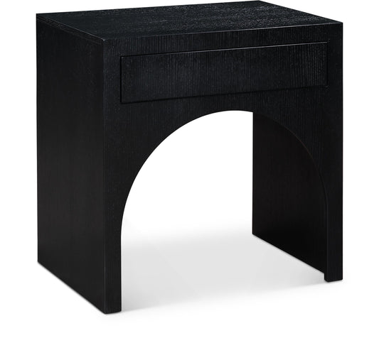 August Nightstand - Elegant Mid Century Design with Push-to-Open Drawer for Stylish Bedroom Storage