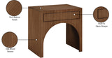 August Nightstand - Elegant Mid Century Design with Push-to-Open Drawer for Stylish Bedroom Storage