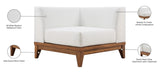 Rio Modular Corner Chair - Contemporary Acacia Wood Outdoor Seating with Waterproof Fabric Design