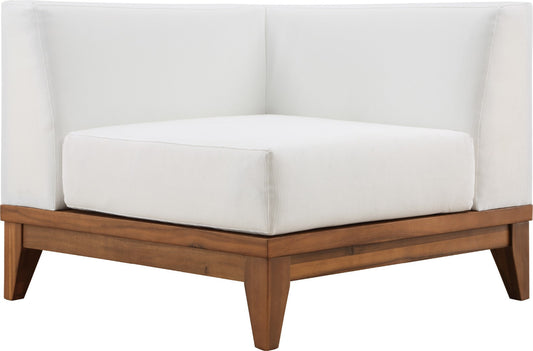 Rio Modular Corner Chair - Contemporary Acacia Wood Outdoor Seating with Waterproof Fabric Design