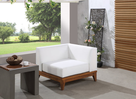 Rio Modular Corner Chair - Contemporary Acacia Wood Outdoor Seating with Waterproof Fabric Design