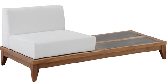 Rio Outdoor Modular Double Chair with Integrated Table – Acacia Wood, Waterproof Fabric, Stylish Design