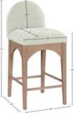 Waldorf Stool - Elegant Art Deco Chenille Fabric Counter Height Stool with Solid Ash Wood Design