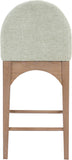 Waldorf Stool - Elegant Art Deco Chenille Fabric Counter Height Stool with Solid Ash Wood Design